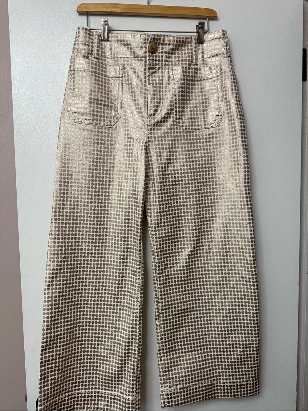 Maeve Colette gold polka dot wide leg Pant size 29 - Picture 4 of 11